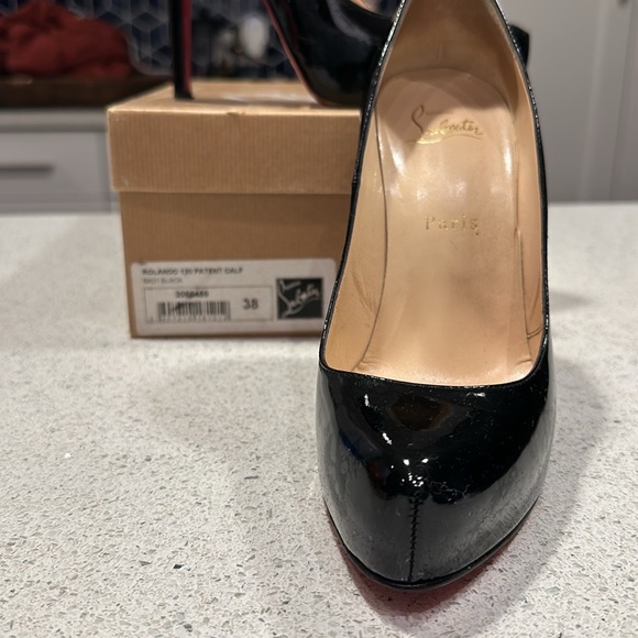Louboutin Rolando 120 Patent Calf BKO1 Black Size 38 - Picture 3 of 4